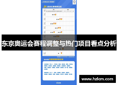 东京奥运会赛程调整与热门项目看点分析